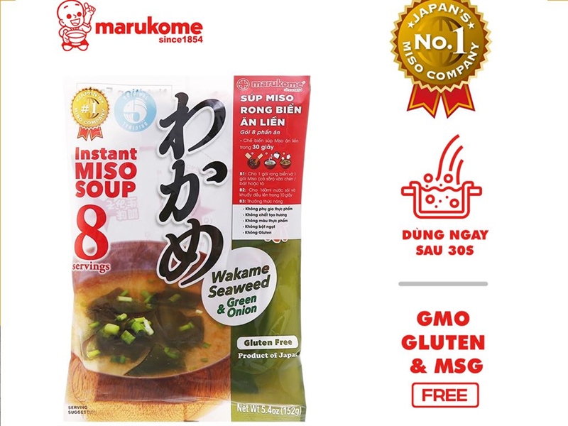 (Nhật Bản)👉 Súp miso rong biển Wakame Marukome 👉 152g