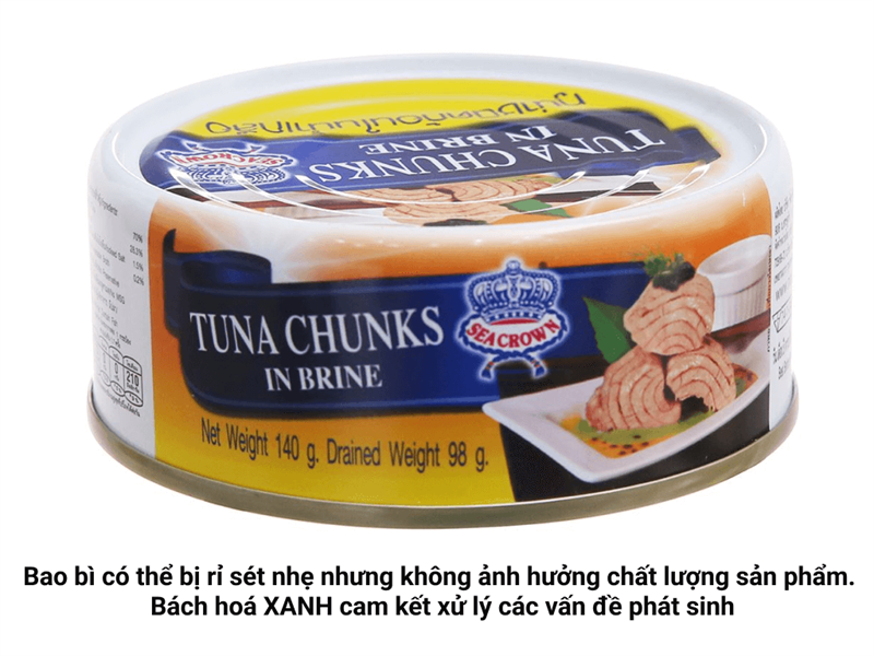 (Thái Lan) 👉 Cá ngừ cắt khúc ngâm muối Sea Crown 👉 140g