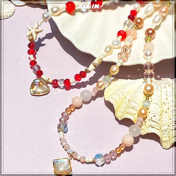 Vòng cổ/ dây chuyền ALLIN Amphitrite tông màu thanh lịch kết hợp mặt dây chuyền xà cừ vibe biển cả