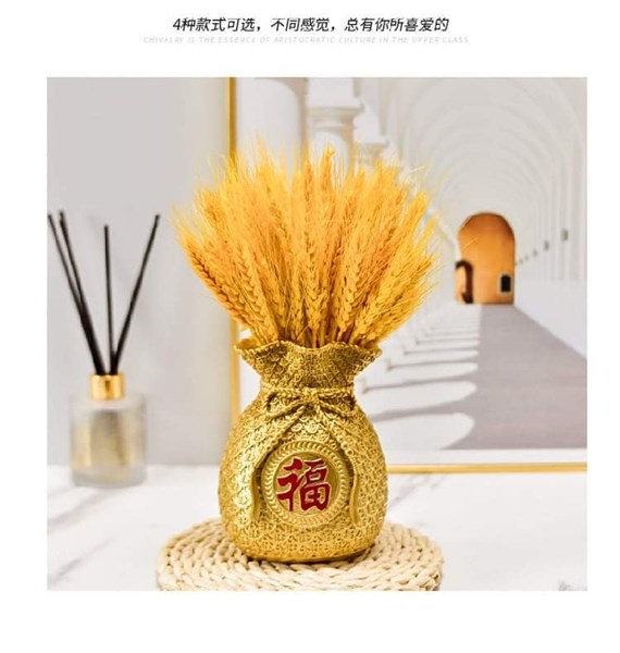 BÌNH TÚI TIỀN MÀU VÀNG (CAO15cm X RỘNG12cm)