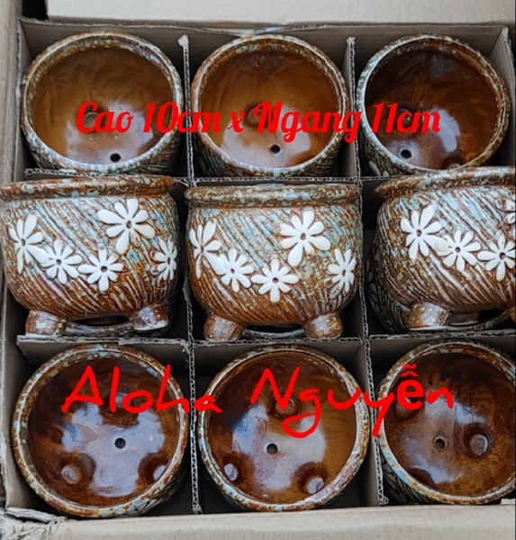 CHẬU GỐM HOA CÓ CHÂN