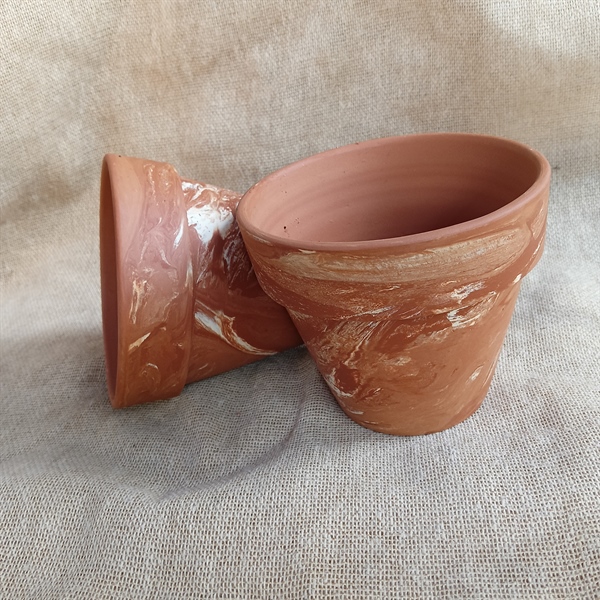 CHẬU LY 13 ĐẤT NUNG 2 MÀU (CAO 13CM X 15CM)