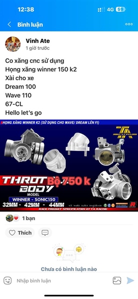 009286 Họng xăng TA K2 - Winner - 44