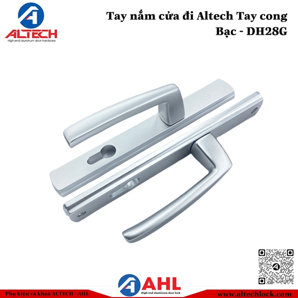 Tay nắm cửa đi Altech DH28G Bạc (Tay cong) Anode