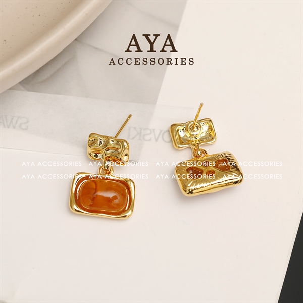 BROWN STONE EARRINGS