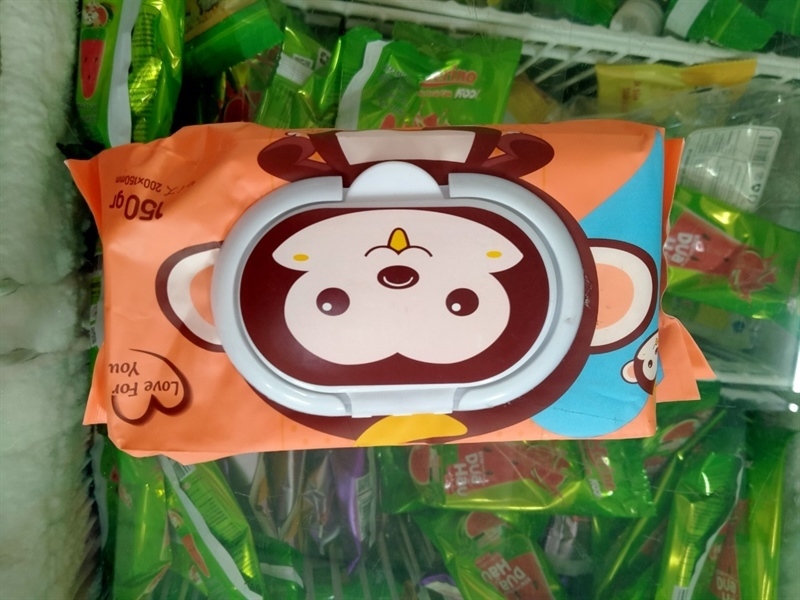 KHĂN ƯỚT BB MONKEY CAM NÂU