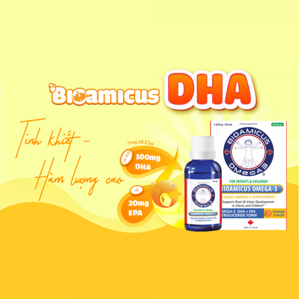 BioAmicus Omega-3 DHA hương cam cho bé (Từ sơ sinh)