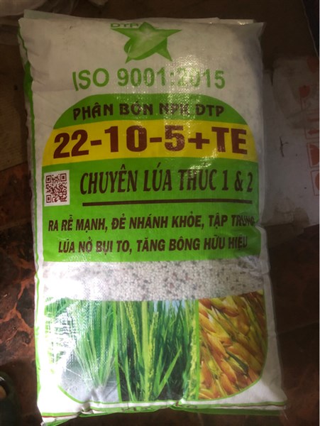 NPK 22-10-5+TE Lúa 1&2 Đại Thịnh Phát (Sao Vàng) bao 50kg