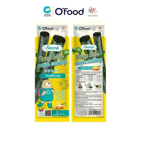 Snack rong biển cuộn nướng 6g*90EA
