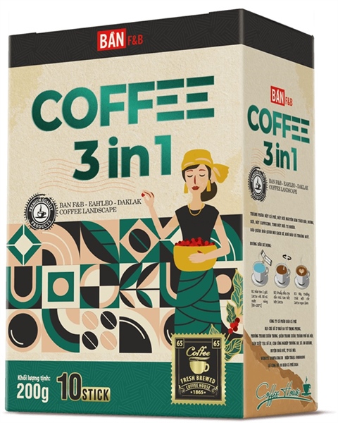Cà phê Hoà tan 3 in 1 200g: 10 Tép/1 hộp.