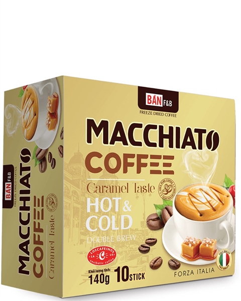 Cà phê Hoà tan macchiato 200g: 10 Tép/1 hộp.