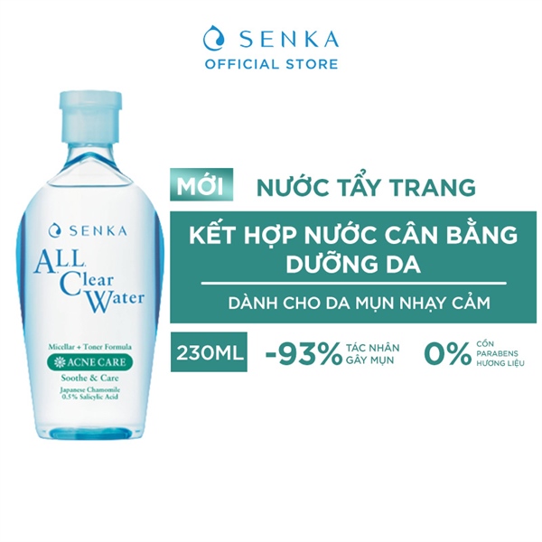 Bộ Senka nước TT ngừa mụn+ SRM cho da mụn