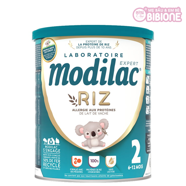 Sữa bột gạo Modilac Expert Riz dị ứng đạm bò số 2 (6-12m) 800g