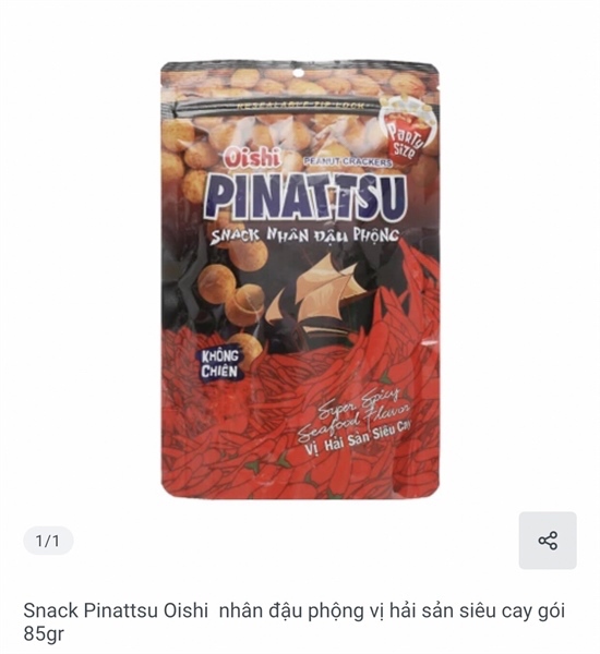 Pinatsu vị hải sản siêu cay gói 85 g