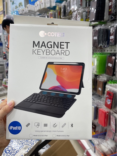 Bao da iPad 12.9" WIWU COMBO TOUCH/ COTECI kèm bàn phím Bluetooth