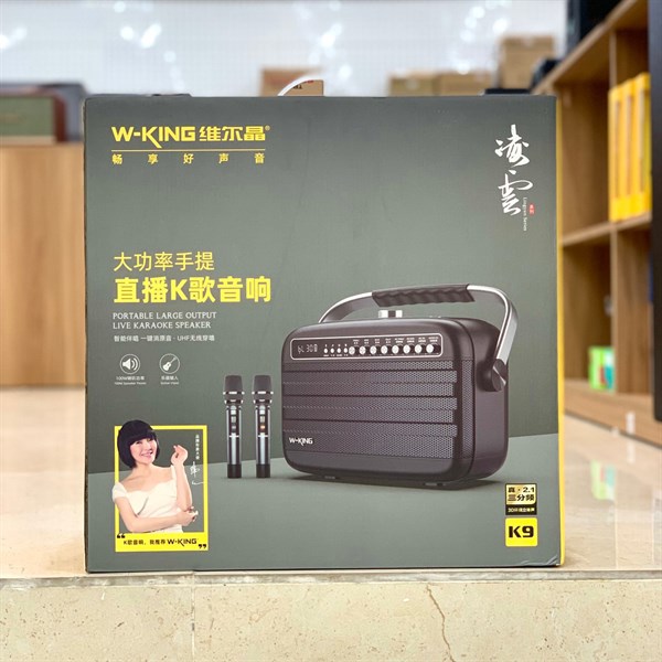 Loa kéo W-King K9 + 2 mic không dây hát KARAOKE