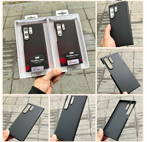 Ốp X-LEVEL Cacbon mỏng SAMSUNG S23 Ultra