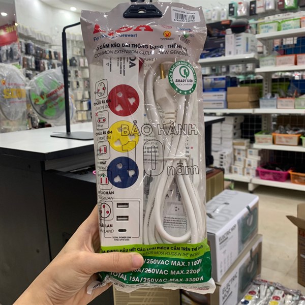 Ổ điện LIOA 3DN2A1C 20W 3m