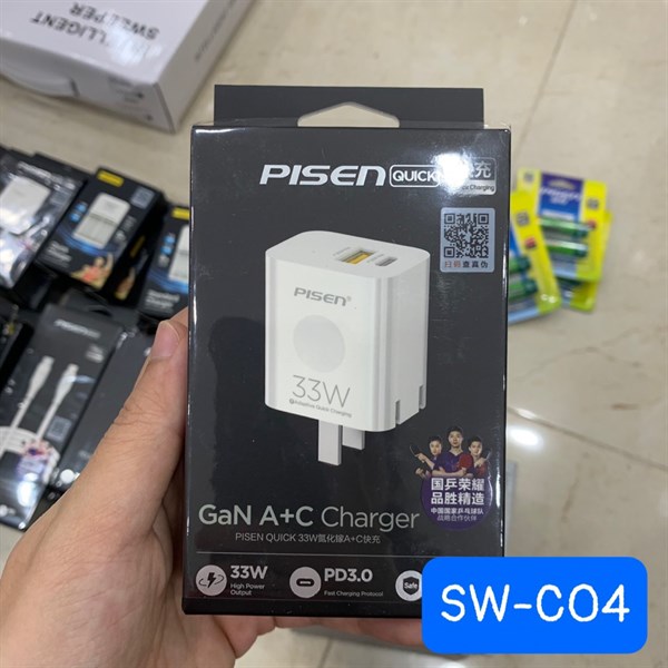 Sạc PISEN SW-C04 USB & PD 33W