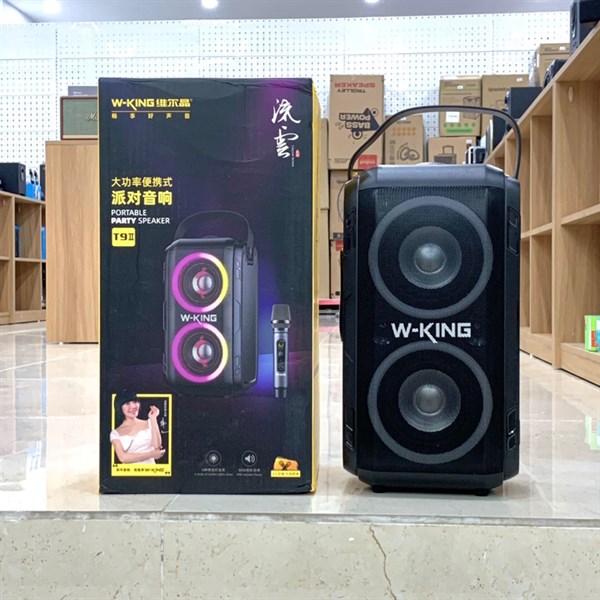 Loa kéo W-King T9 ii + 2 mic không dây hát KARAOKE