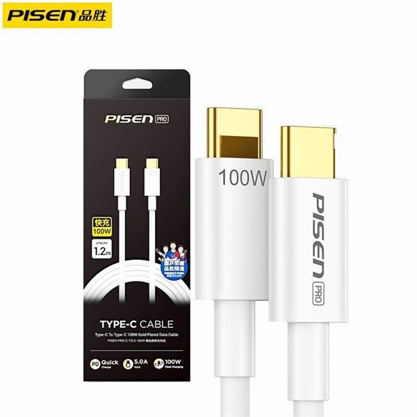 Cáp sạc PISEN LH-TC03 100W 200cm Type-C to Type-C Macbook