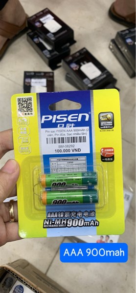 Pin sạc PISEN AAA 900mAh (2 viên, Pin đũa, Sạc nhiều lần)