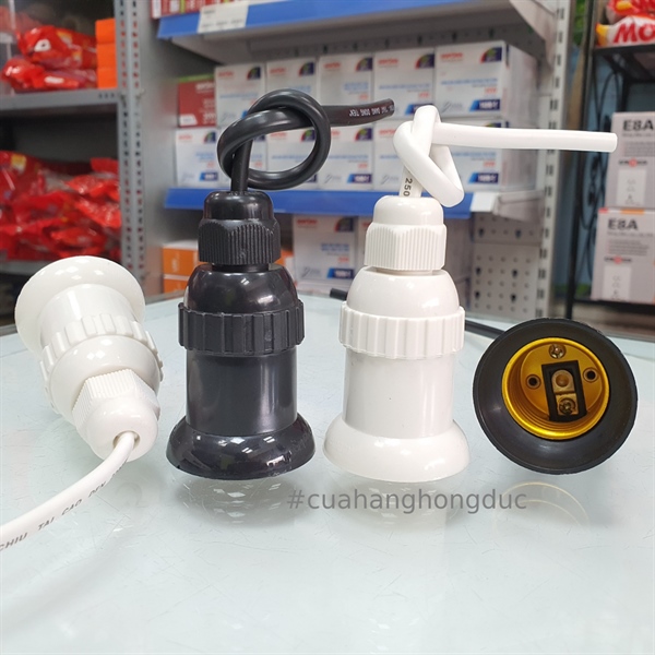 Đuôi đèn chịu mưa lắp sẵn dây ĐCM-3 (màu trắng)