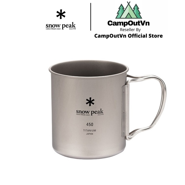 Ly Cốc uống nước SnowPeak Titanium Single Wall 450ml cắm trại Campoutvn A469