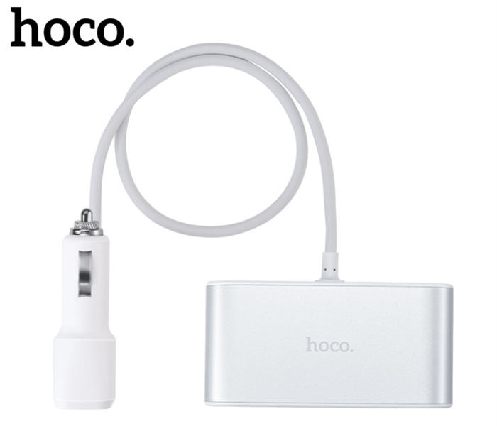 ֎[hoco Z13] Sạc xe 3 lỗ tròn + 2 USB 2.1A có Đồng hồ (320g)