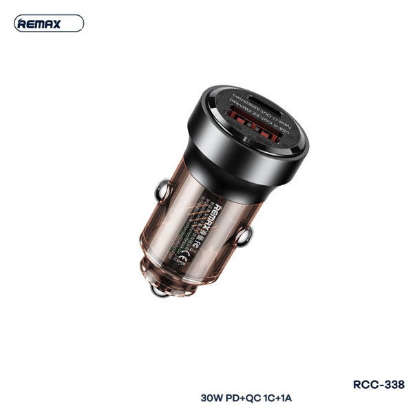 ֎[REMAX RCC338] Sạc xe hơi 1A+1C PD+QC 30W(50g)