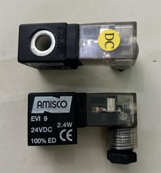 Cuộn coil / Coil van điện từ Amisco ITALY: EVI 9 24Vdc 2.4W. d=8mm, L=23,3mm ( EVI9 / EVI 7/9 / EVI 7/8 )