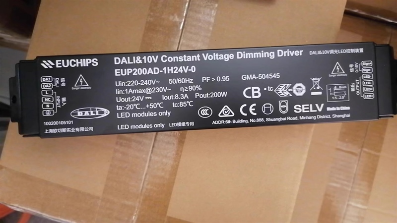 Bộ nguồn 24V 200W Dim 24VDC DALI&1-10V CV Driver EUP200AD-1H24V-0