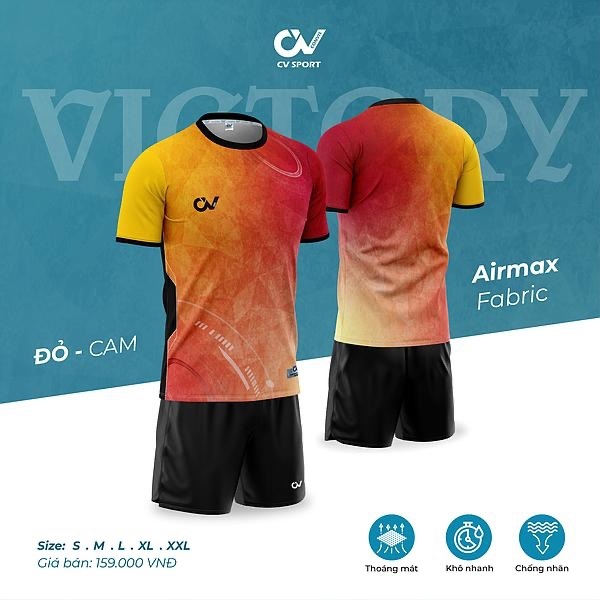 Bộ bóng đá CV Victory - Đỏ cam