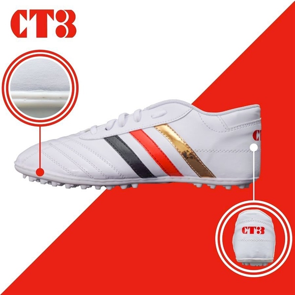 Giày bóng đá 3 sọc CT3 - TRẮNG VIỀN 3 MÀU
