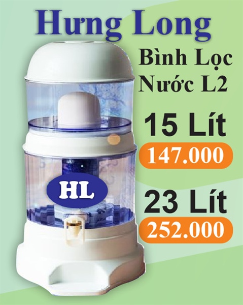 Bình Lọc Nước 23L Hưng Long