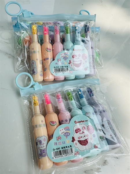 Q-1241 TÚI 6 BÚT NHỚ, HIGHLIGHT HÌNH CÁI CHAI