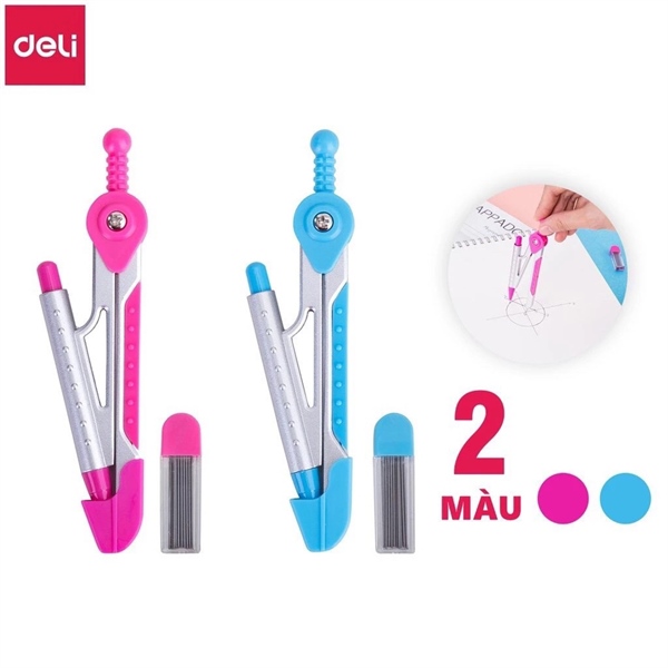 Compa chì kim kèm bộ ruột chì kim DELI 8616 [Kim loại phủ kẽm]