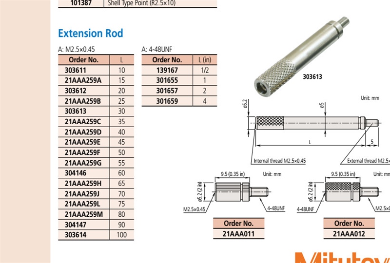 Thanh nối đầu đo đồng hồ so dài 30mm (Cái) - Việt Phát
