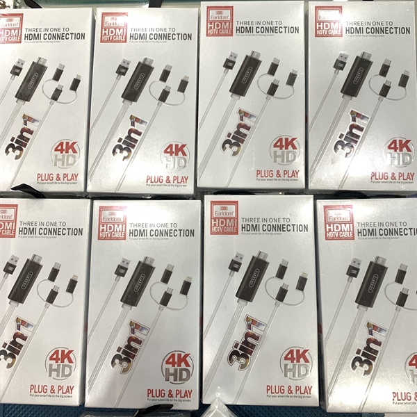 Cáp HDMI to iPHONE Type-C- Micro - Lightning Earldom W13