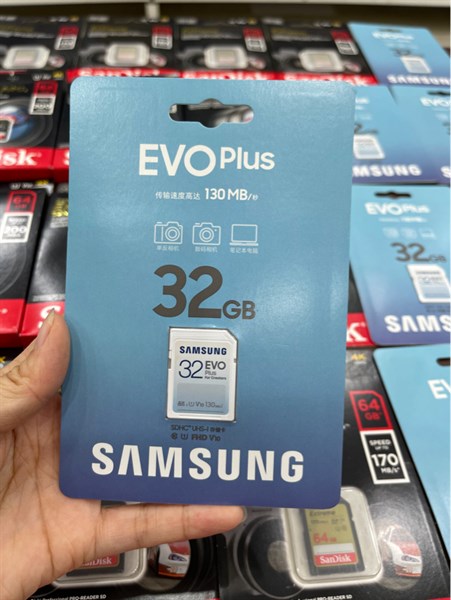 Thẻ nhớ SDHC 32G SAMSUNG 130MB/s - JVJ 100MB/s