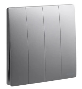 Công tắc bốn 2 chiều Mallia Senses - xám đậm