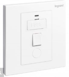 Fused connection unit 13A 1G with switch + LED power indicator - White