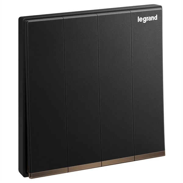 Công tắc bốn 1 chiều 16A, màu matt black