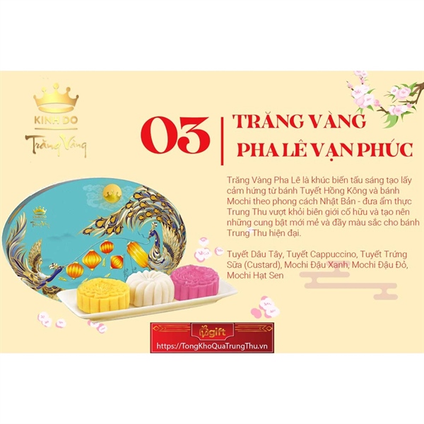 Bánh trung thu trăng vàng pha lê Vạn Phúc Kinh Đô (KD.PLX6)