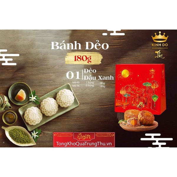 Bánh trung thu - Bánh dẻo đậu xanh 1 trứng Kinh Đô (KD.93)