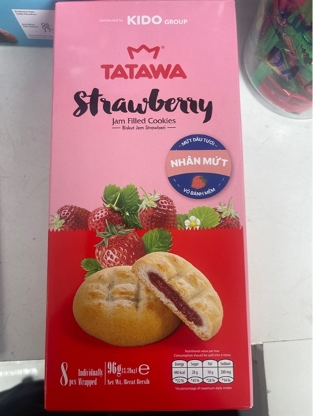 BÁNH QUY MỀM NHÂN MỀM KIDO TATAWA STRAWBERRY 96G