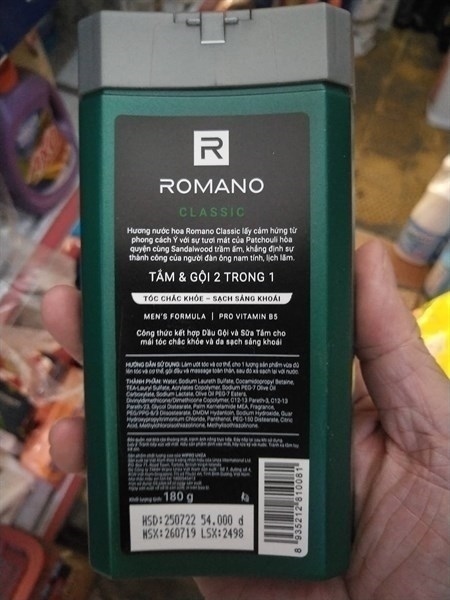 Tắm gội2in1 romano 180g