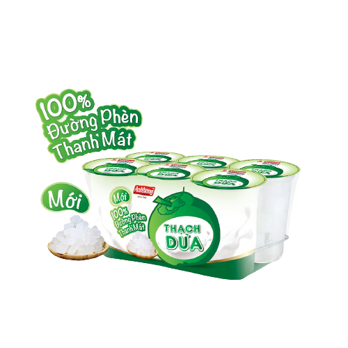 Anhhong thạch dừa đường phèn thanh mát 190g Rock sugar coconut jelly
