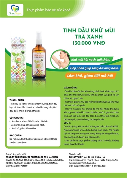 Tinh dầu khử mùi Trà Xanh