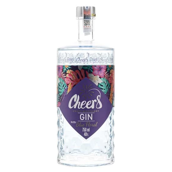 Gin Cheers Blue Foral